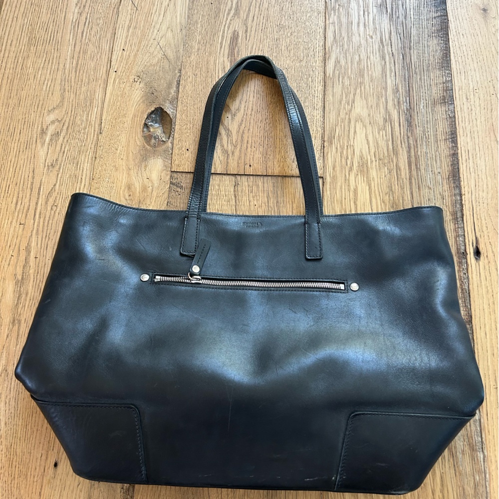 Shinola black leather bag
